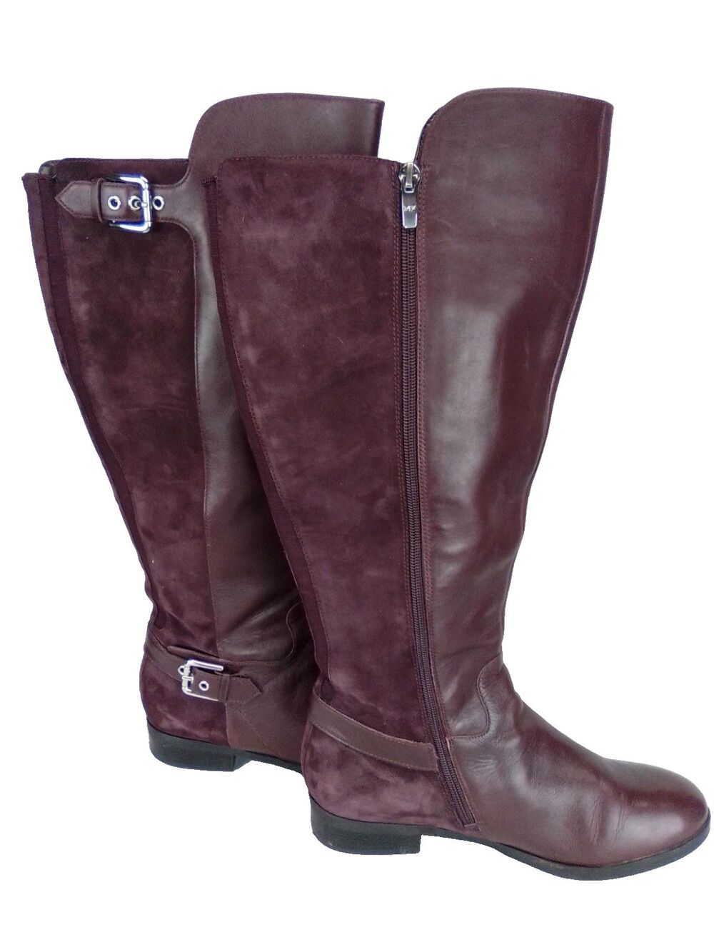 Marc Fisher Women's Damsel Suede/Leather Rubber Sole Knee High Boots Purple 8.5